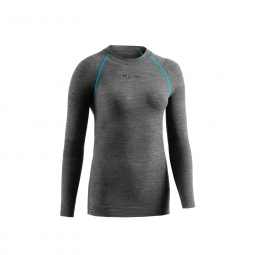Tricou termic cu maneca lunga de femei, Lurbel Merino, gri-turcoaz