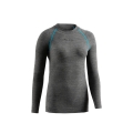 Tricou termic cu maneca lunga de femei, Lurbel Merino, gri-turcoaz