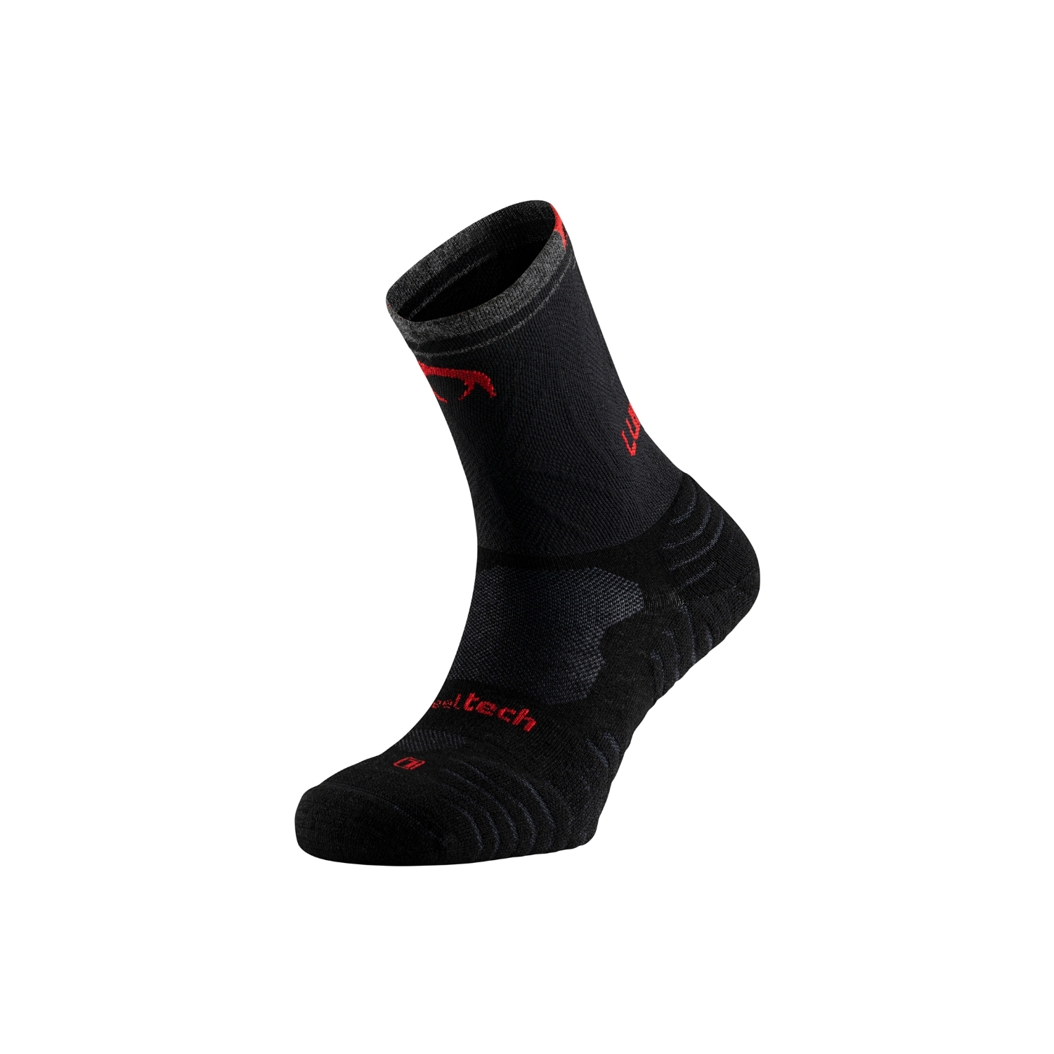 Ciorapi termici compresivi Trail Running, Lurbel Tundra Pro, negru-roșu