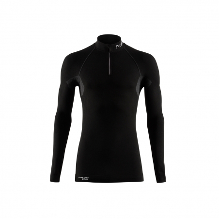 Tricou termic cu maneca lunga cu fermoar, Lurbel Alaska, negru