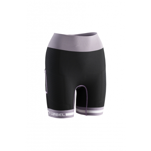 Pantaloni scurți femei, Lurbel Spirit Flux, negru-lavandă