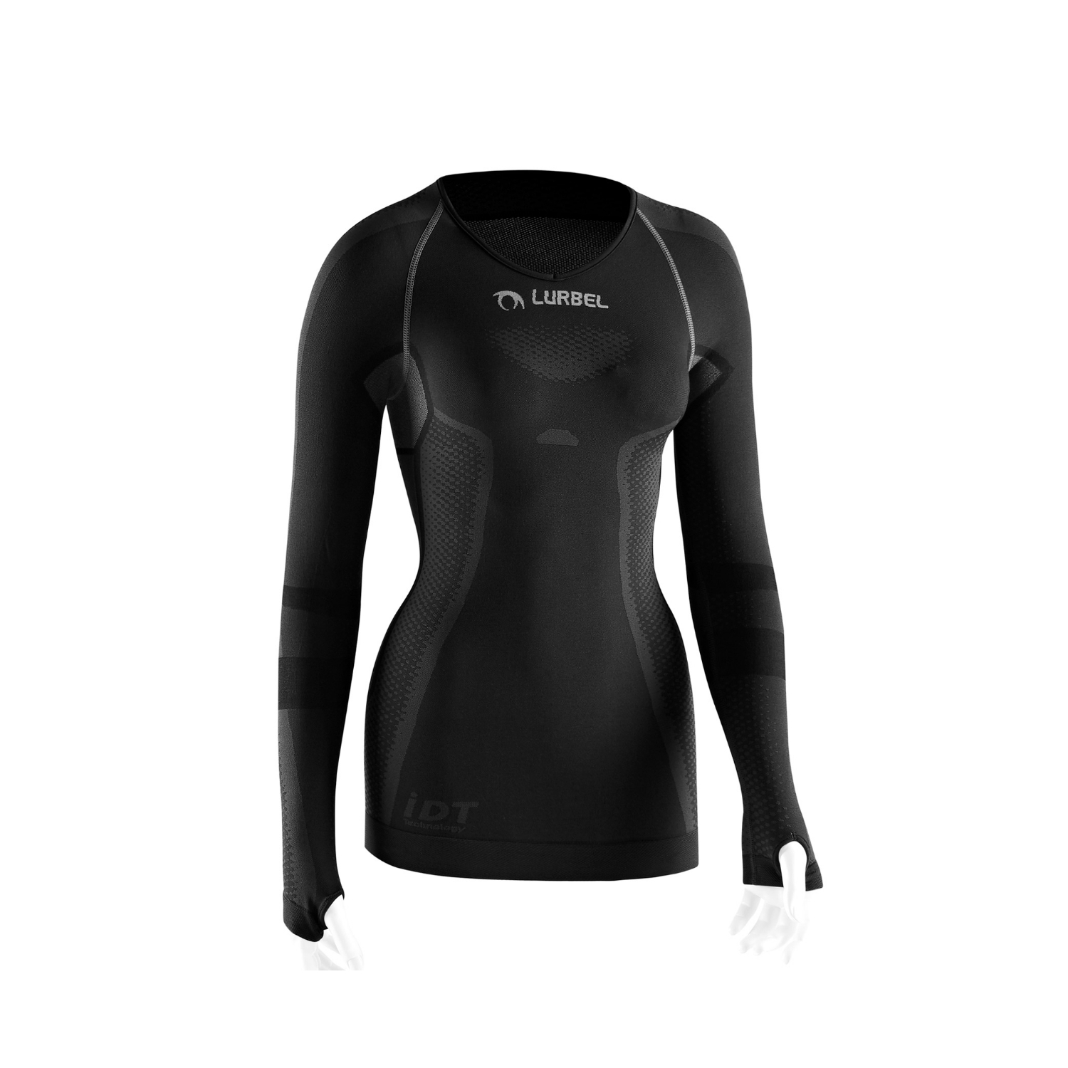 Tricou termic cu maneca lunga pentru femei, Lurbel Cristallo, gri inchis