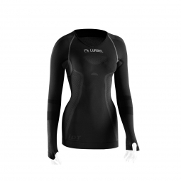 Tricou termic cu maneca lunga pentru femei, Lurbel Cristallo, gri inchis